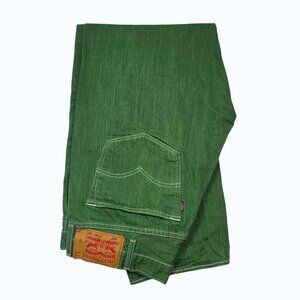 Levi Strauss 501 Jeans W40 L32 Rare Unique Green Denim White Stitching & Buttons